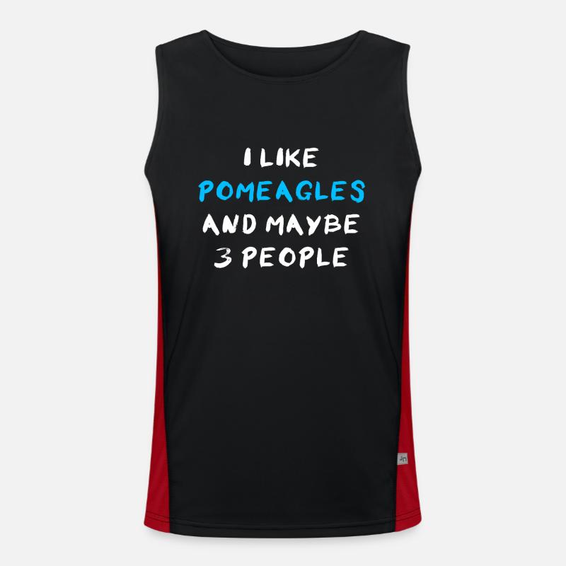 Pomeagle - Men's Functional Contrast Tank Top  - black/red
