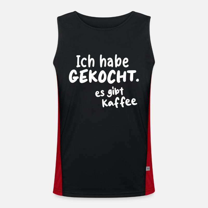 KAFFEE CAFE LIEBHABER BOHNE KOCHEN GEBRÜHT PAUSE Funktionelles Kontrast-Tank Top für Männer 