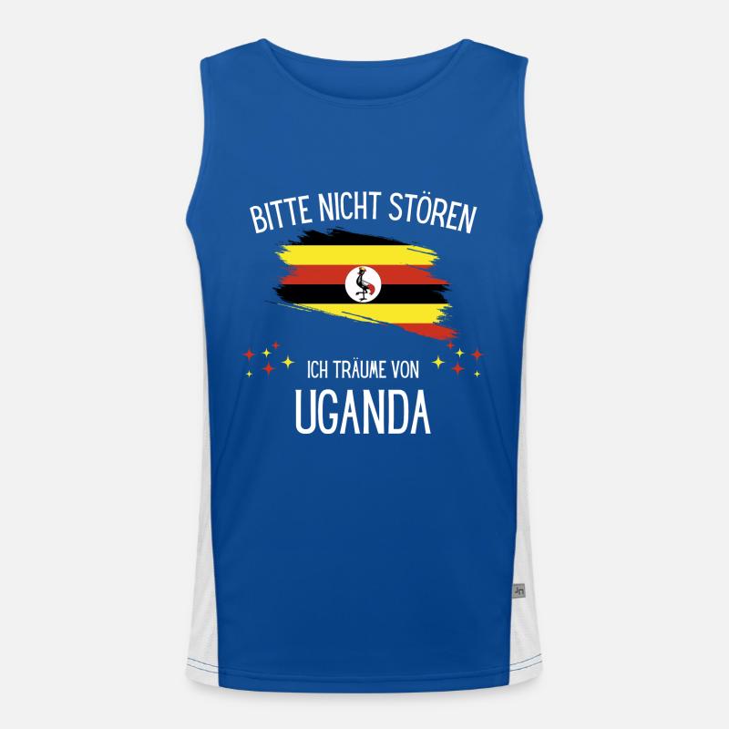 Bitte Nicht Stören Ich Träume Von Uganda Funktionelles Kontrast-Tank Top für Männer 