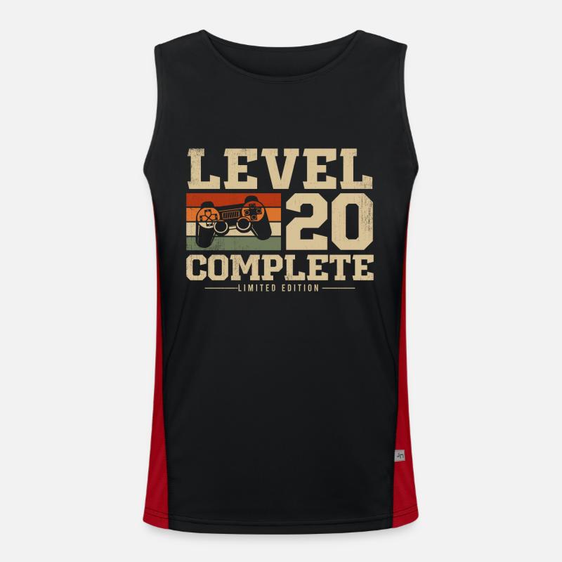 20th Birthday Gift Level 20 Complete Men's Functional Contrast Tank Top 