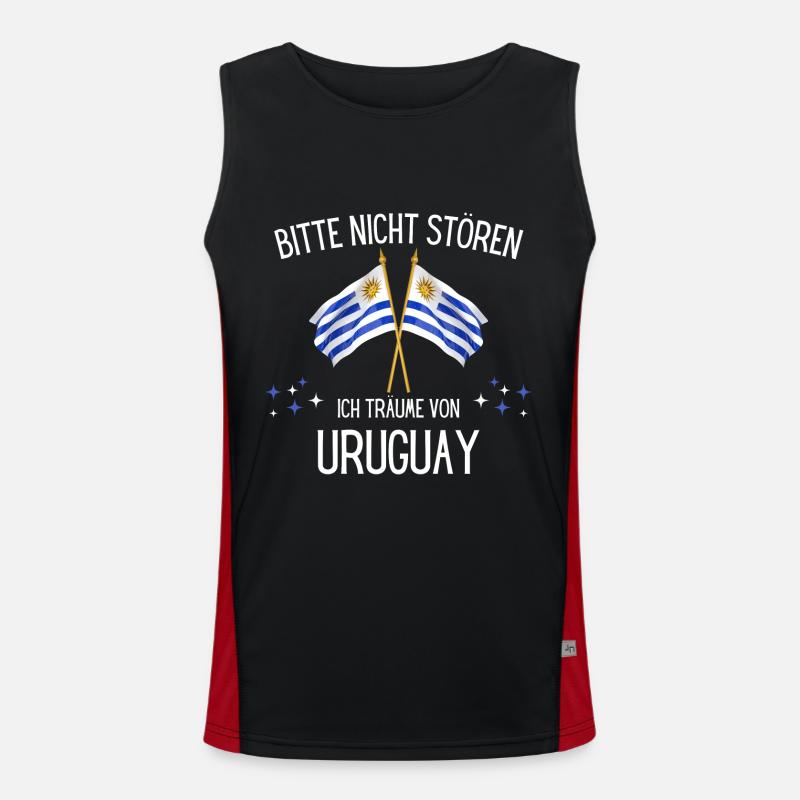 Bitte Nicht Stören Ich Träume Von Uruguay Funktionelles Kontrast-Tank Top für Männer 