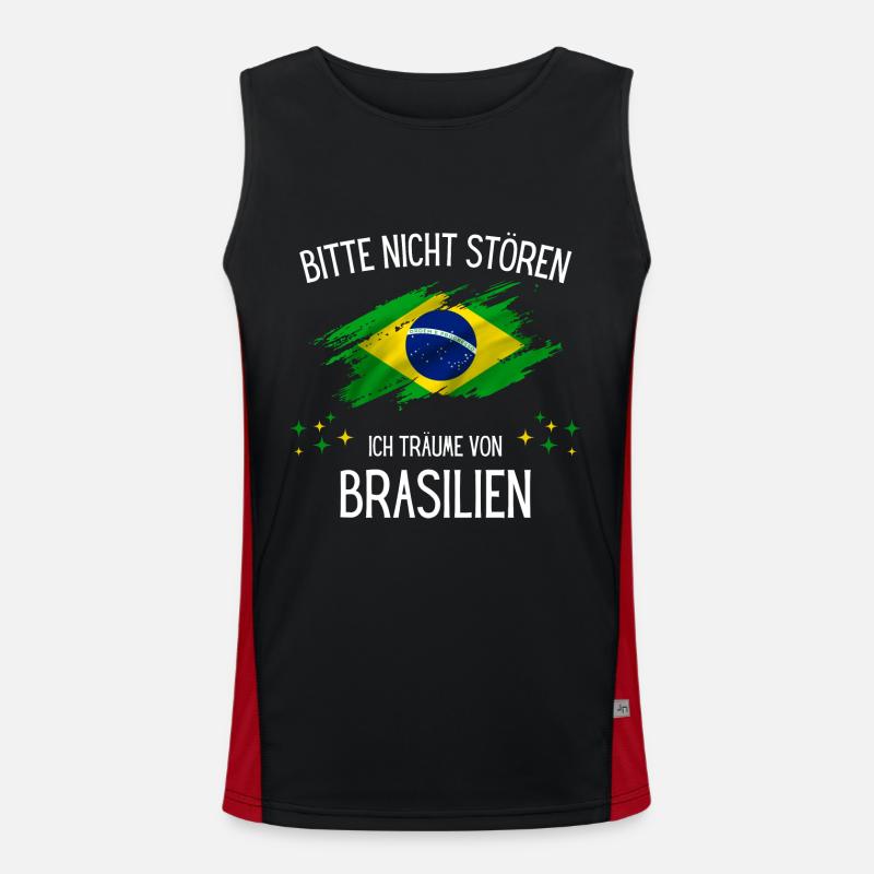 Bitte nicht stören ich träume von Brasilien Funktionelles Kontrast-Tank Top für Männer 