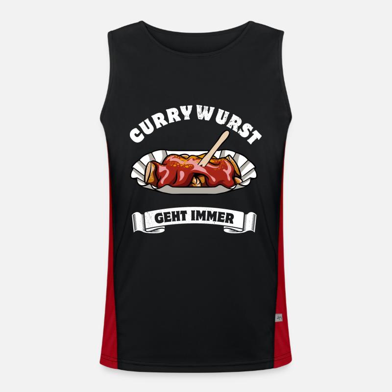 Currywurst geht immer - Currywurst Fan - Spruch Funktionelles Kontrast-Tank Top für Männer 