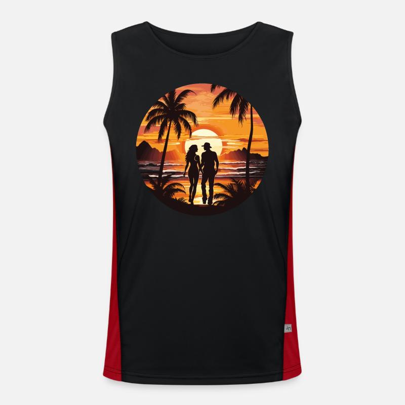 Plage Coucher de soleil Débardeur respirant contrasté Homme 