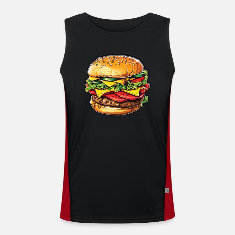 Cheeseburger Euphorie Funktionelles Kontrast-Tank Top für Männer 