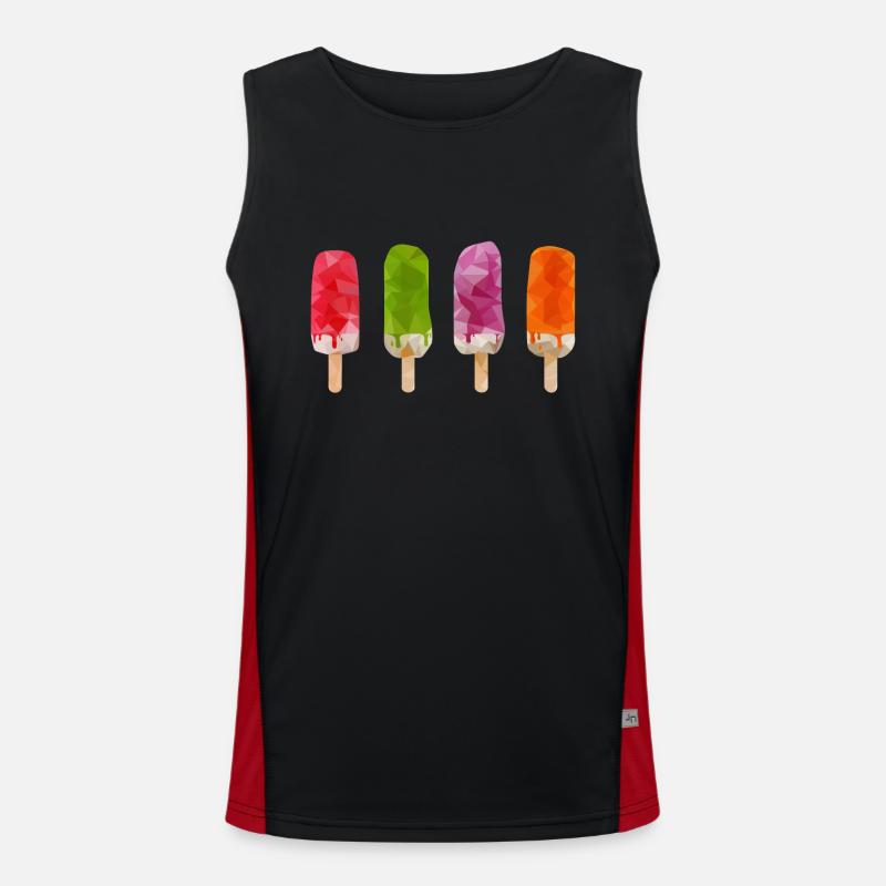 Low Poly Popsicle - Men's Functional Contrast Tank Top  - black/red