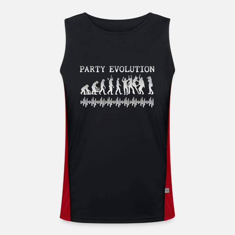 Party Evolution Funny Funktionelles Kontrast-Tank Top für Männer 