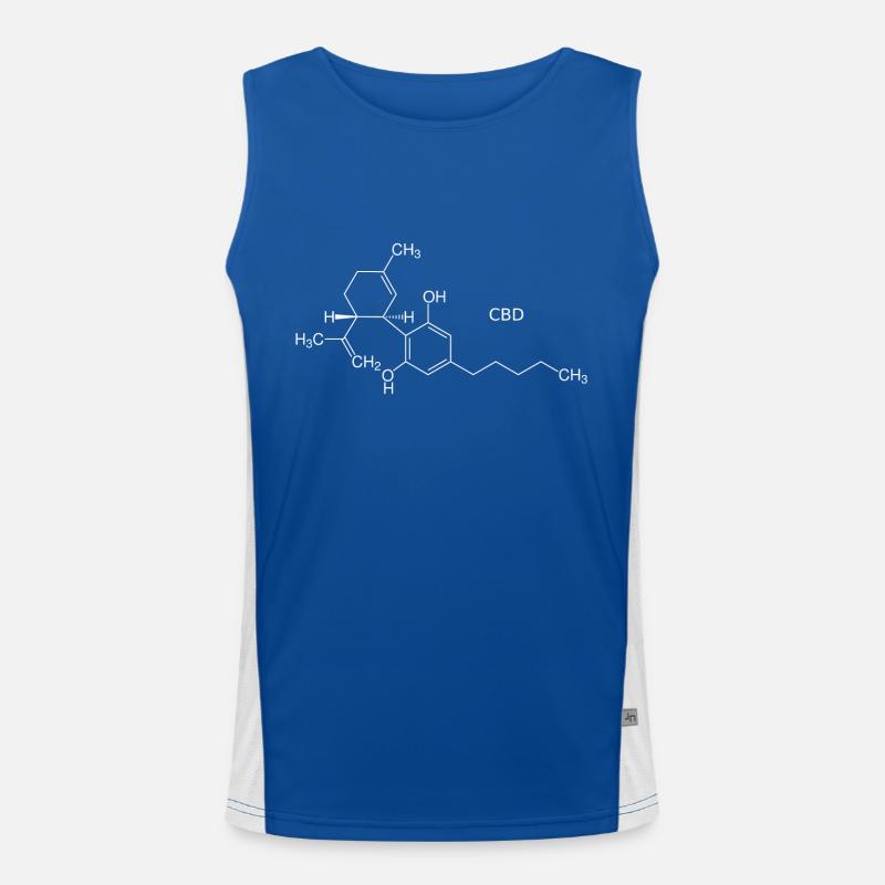 CBD molecule - white with name Men's Functional Contrast Tank Top 