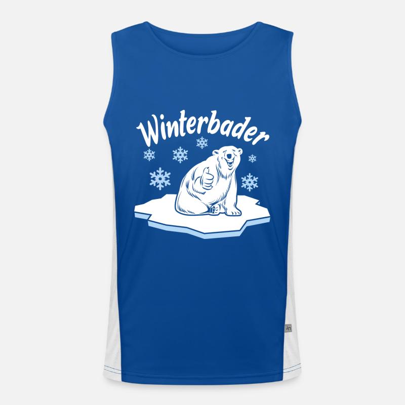 Winterbader Eisbaden Eisbad Spruch Funktionelles Kontrast-Tank Top für Männer 