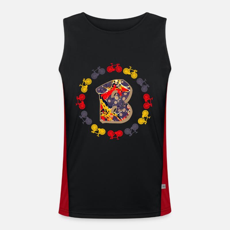 Bicycle E 202 B - Men's Functional Contrast Tank Top  - black/red