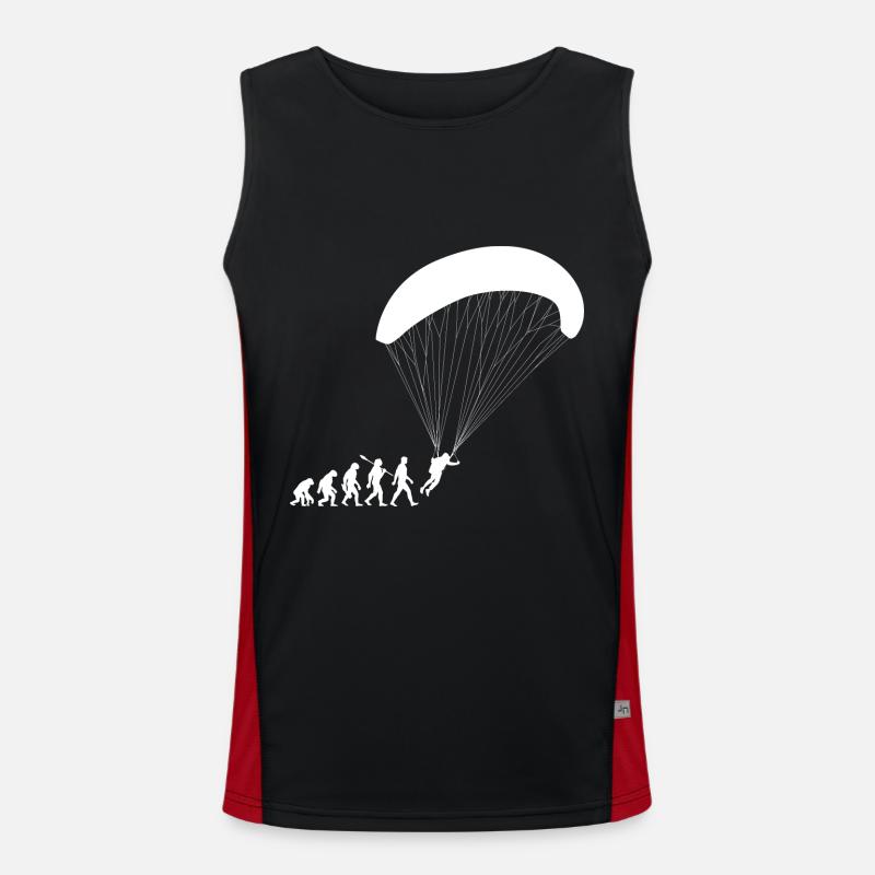 Evolution Paragliding Flying - Men's Functional Contrast Tank Top  - black/red
