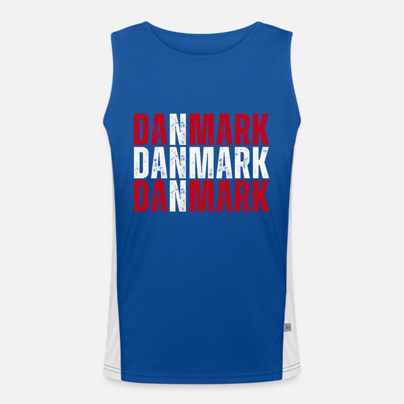 Drapeau du Danemark, fierté danoise Débardeur respirant contrasté Homme 