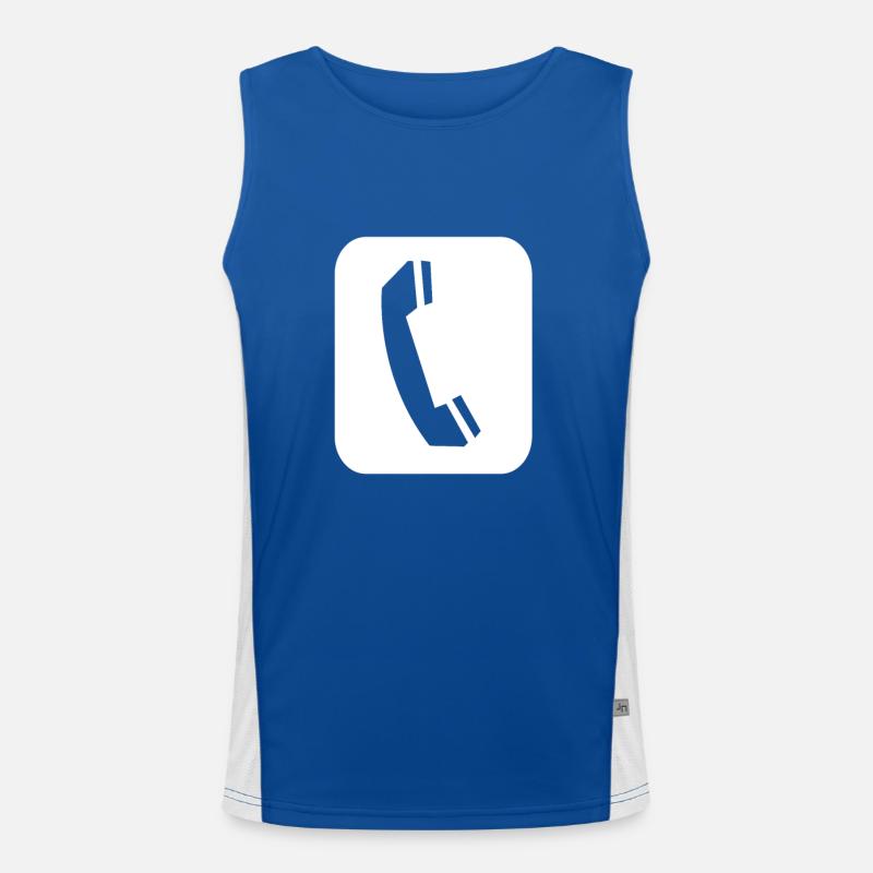 Phone Handset Symbol Men's Functional Contrast Tank Top 
