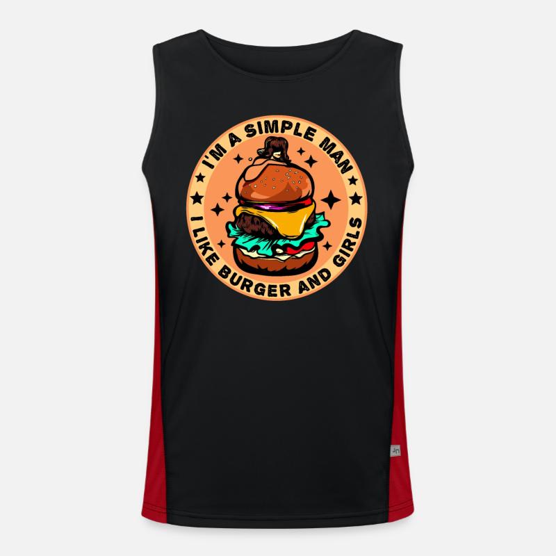 Burger Cheeseburger liebe - einfacher Mann Funktionelles Kontrast-Tank Top für Männer 