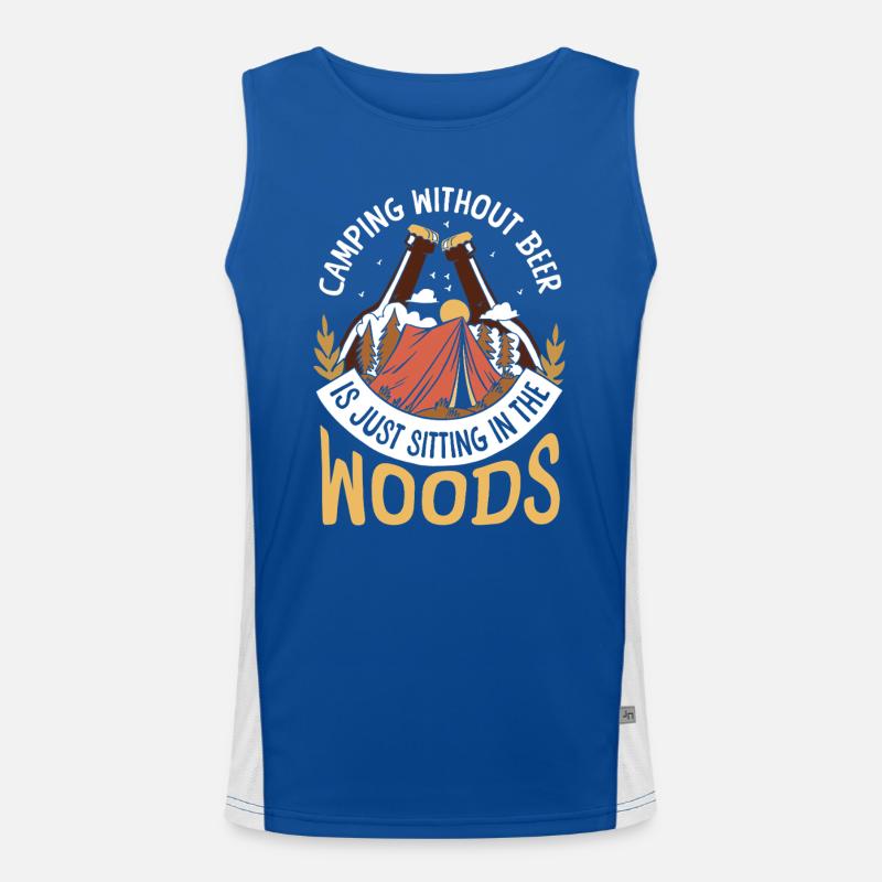 Camping without beer only sits in the forest Men's Functional Contrast Tank Top 