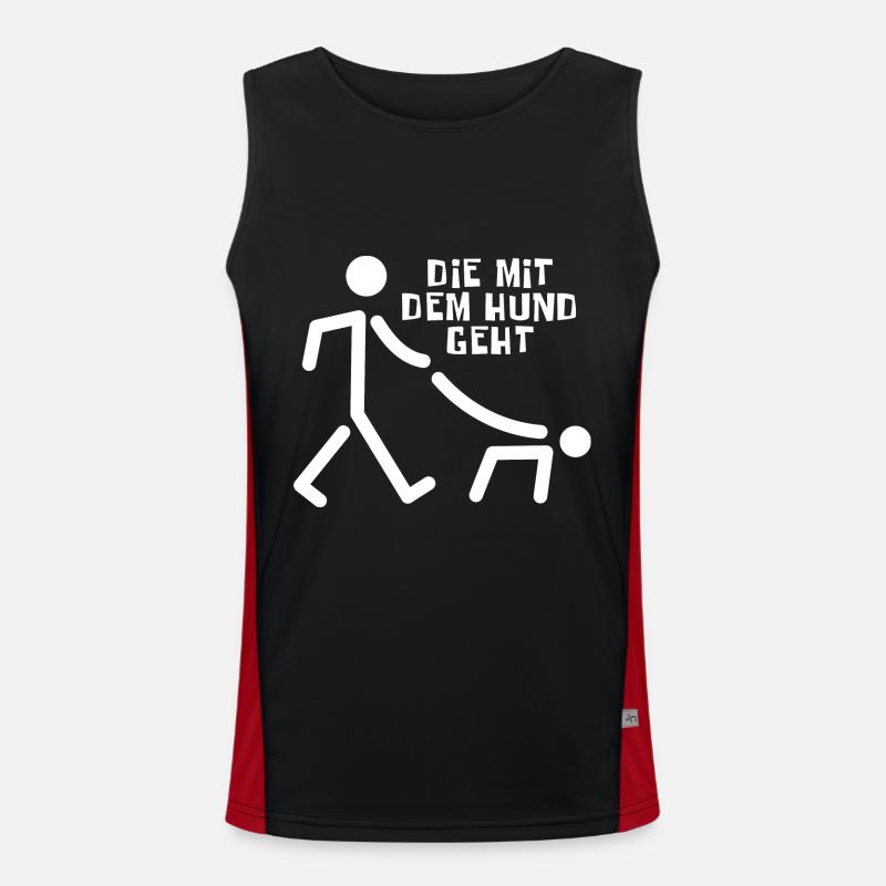 Die mit dem Hund geht - Gassi gehen Funktionelles Kontrast-Tank Top für Männer 