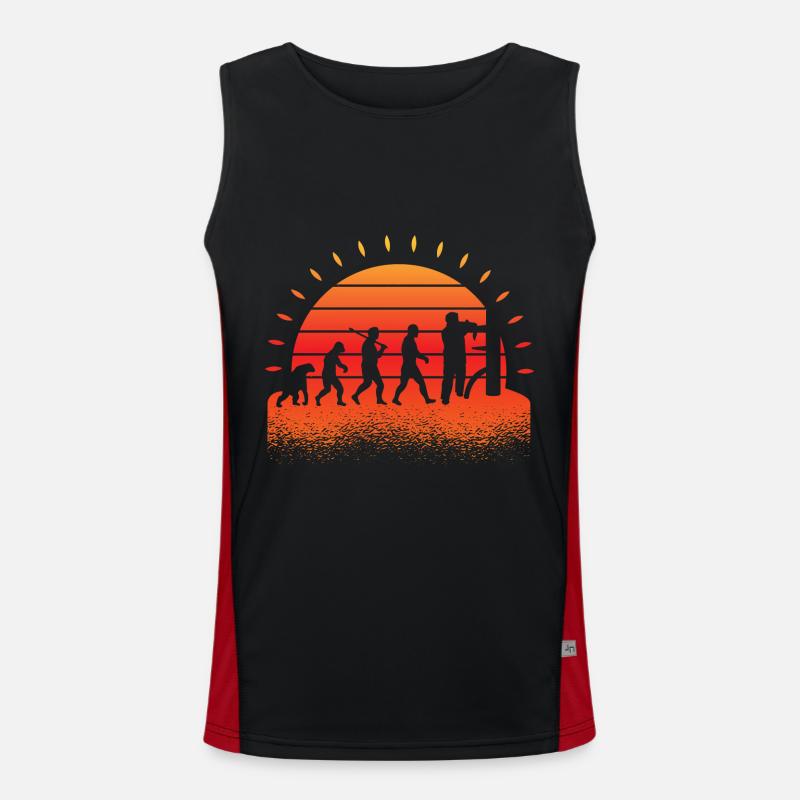 Wing Chun Evolution - Men's Functional Contrast Tank Top  - black/red