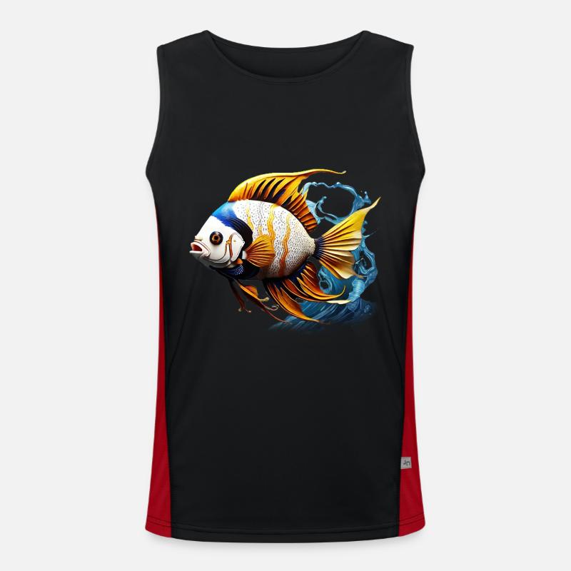 Angelfish - Men's Functional Contrast Tank Top  - black/red
