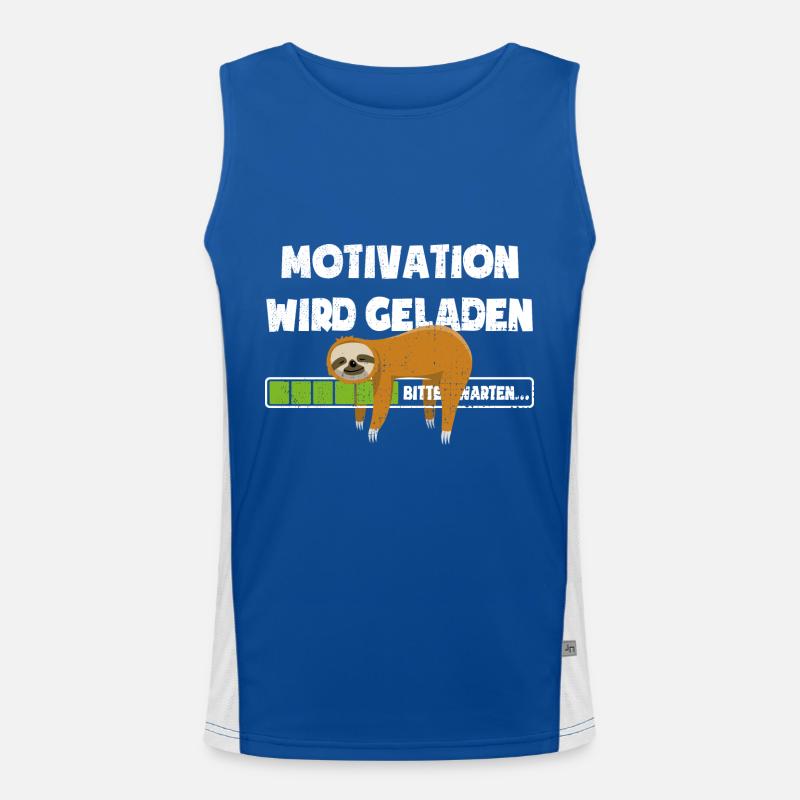Faultier - Motivation wird geladen - bitte warten Funktionelles Kontrast-Tank Top für Männer 