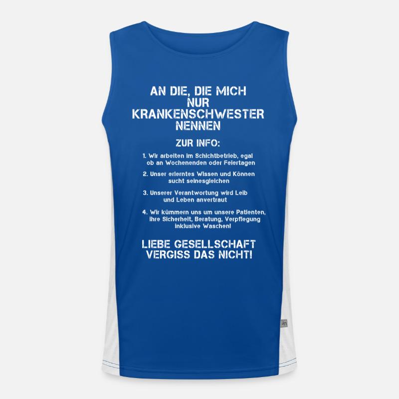 Krankenschwester INFO Funktionelles Kontrast-Tank Top für Männer 