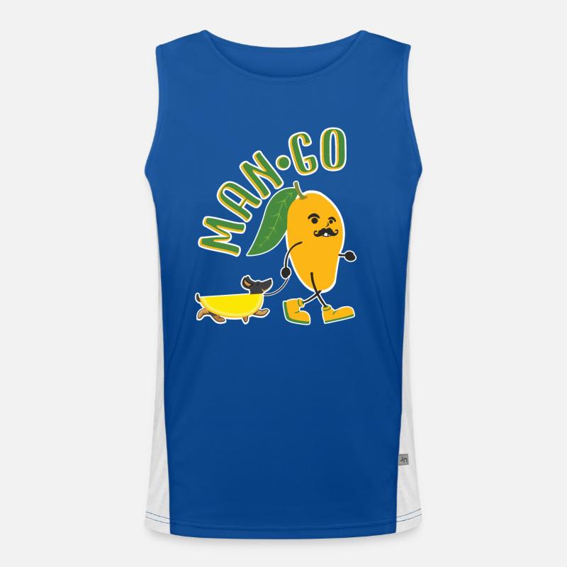 Funny Mango Dachshund - Cool Man Go Design Funktionelles Kontrast-Tank Top für Männer 