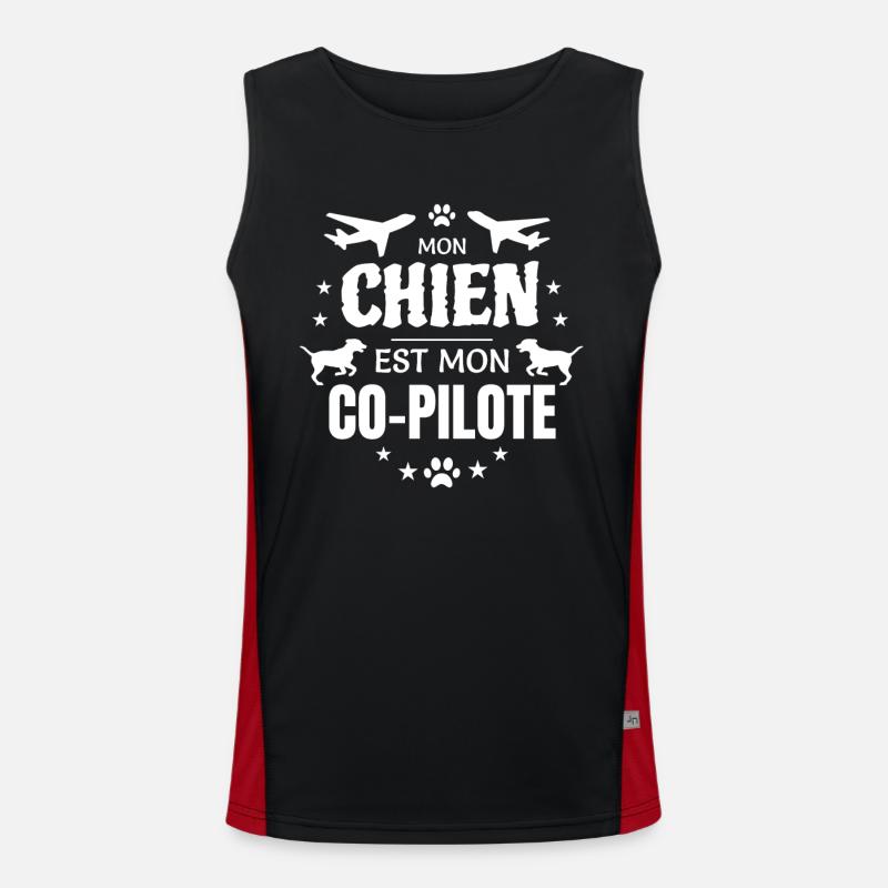 Mon chien est mon co-pilote Débardeur respirant contrasté Homme 