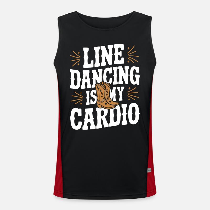 Line Dancing Dancing Dancers - Men's Functional Contrast Tank Top - black/red