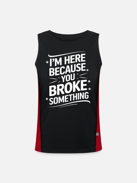Technical Support Computer - Men's Functional Contrast Tank Top - black/red