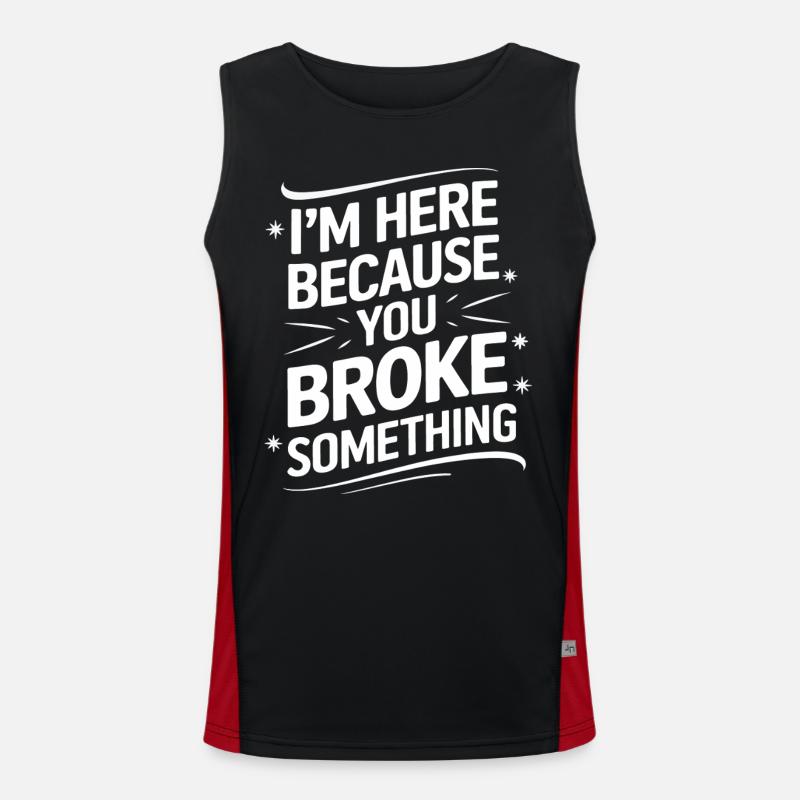 Technischer Support Computerfreak Nerd - Funktionelles Kontrast-Tank Top für Männer - Schwarz/Rot
