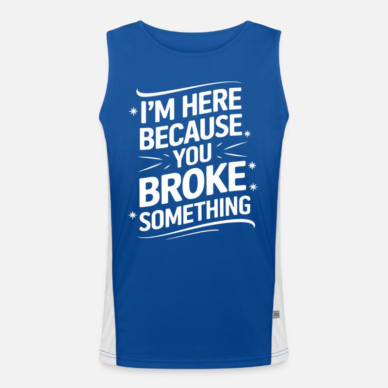 Technischer Support Computerfreak Nerd Funktionelles Kontrast-Tank Top für Männer 