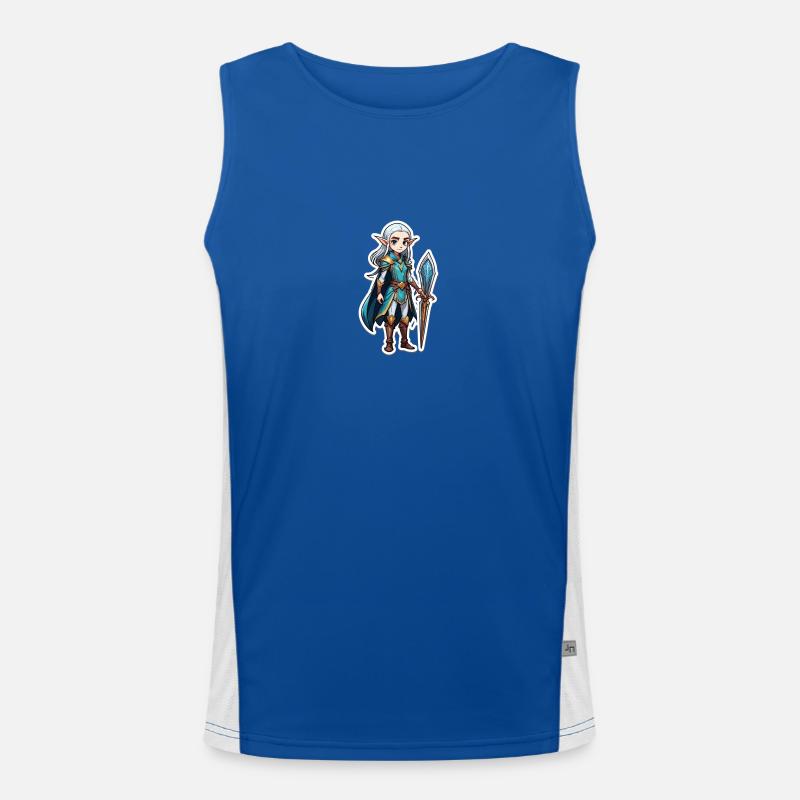 Dungeon Elf Mage Funktionelles Kontrast-Tank Top für Männer 