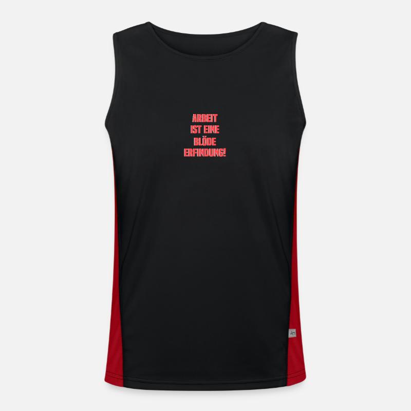Arbeit Spruch Urlaub Wochenende Funktionelles Kontrast-Tank Top für Männer 