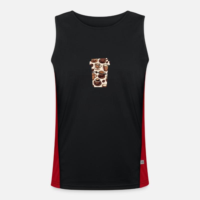 Kaffeezauber Latte Art Funktionelles Kontrast-Tank Top für Männer 