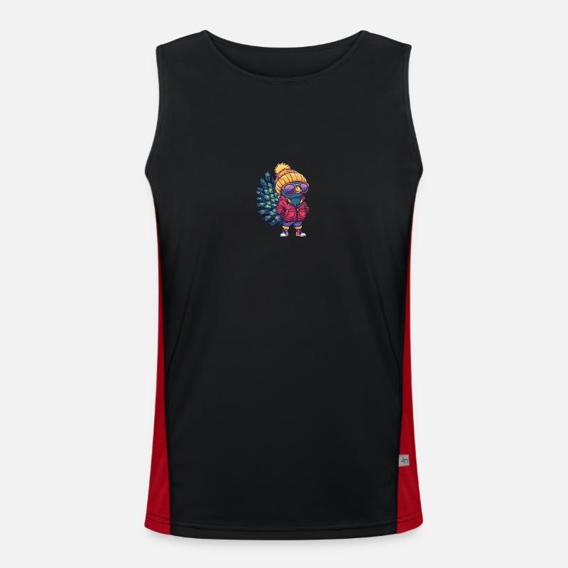 Peacock Bird Winter Men's Functional Contrast Tank Top 