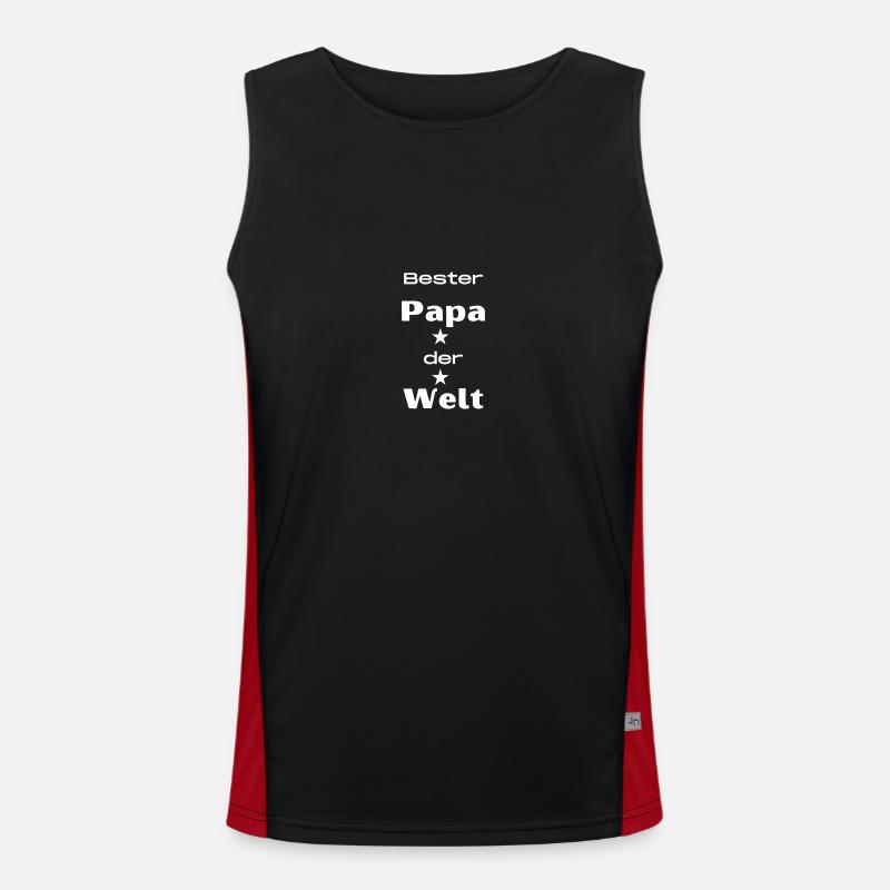 Bester Papa der Welt Funktionelles Kontrast-Tank Top für Männer 