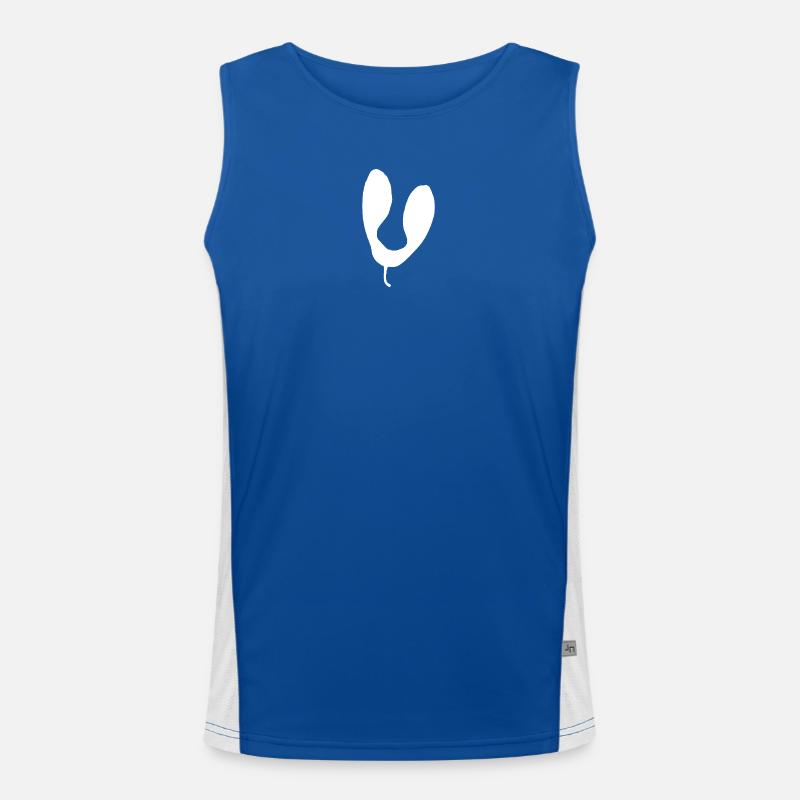 U-Form Abstrakte Silhouette Funktionelles Kontrast-Tank Top für Männer 