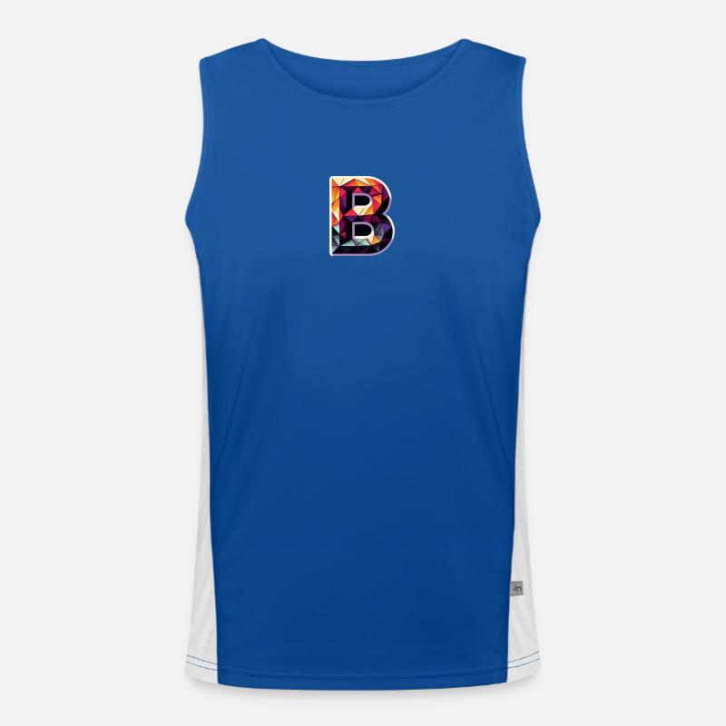 Buchstabe B Polygon bunt Funktionelles Kontrast-Tank Top für Männer 
