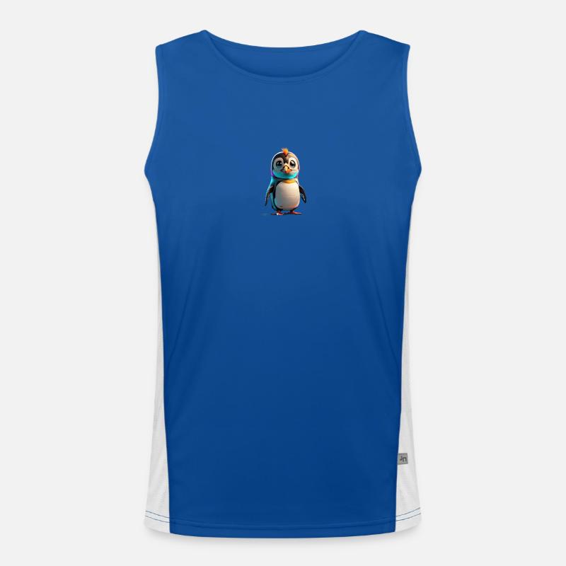 Roboter Pinguin Funktionelles Kontrast-Tank Top für Männer 