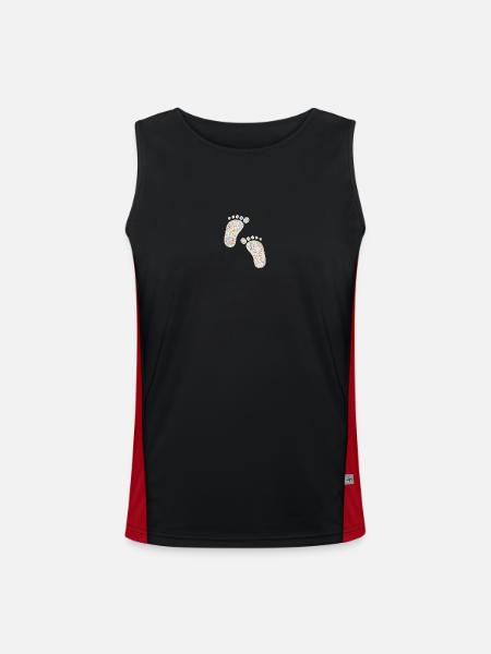 feet - Men's Functional Contrast Tank Top - black/red