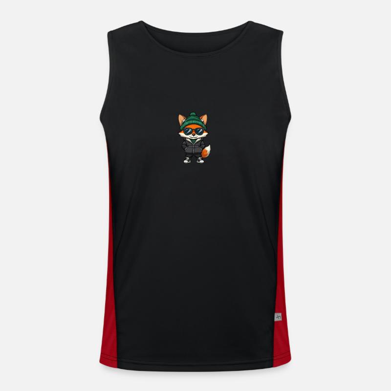 Fox Winter Comic - Men's Functional Contrast Tank Top  - black/red