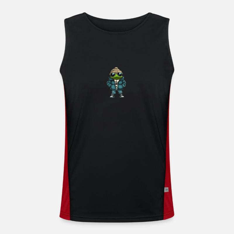 Frosch Winter Comic Funktionelles Kontrast-Tank Top für Männer 
