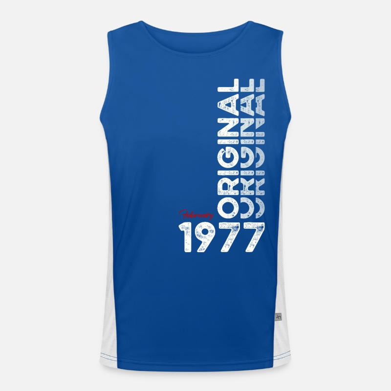 48. Geburtstag Geschenk Mann Original Februar 1977 Funktionelles Kontrast-Tank Top für Männer 