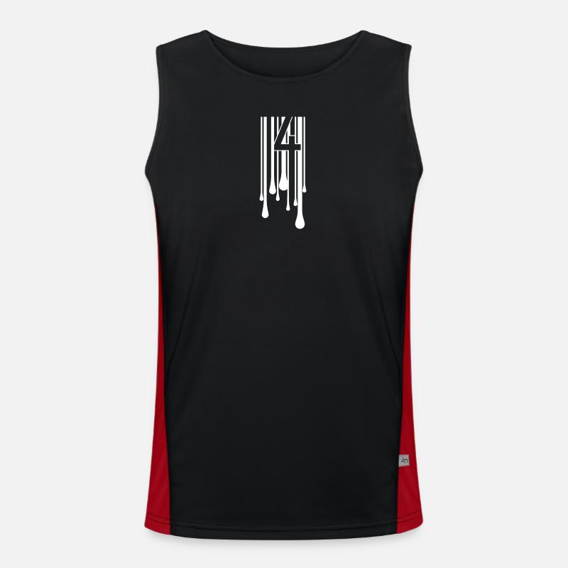 4CODE. Melting - Men's Functional Contrast Tank Top  - black/red