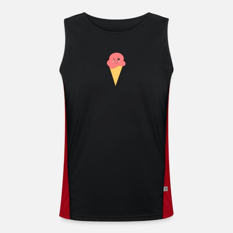 Eis Eiscreme Erdbeereis Funktionelles Kontrast-Tank Top für Männer 