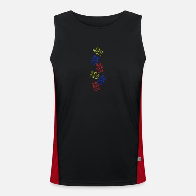 Easter Bunny Icon Easter - Men's Functional Contrast Tank Top  - black/red