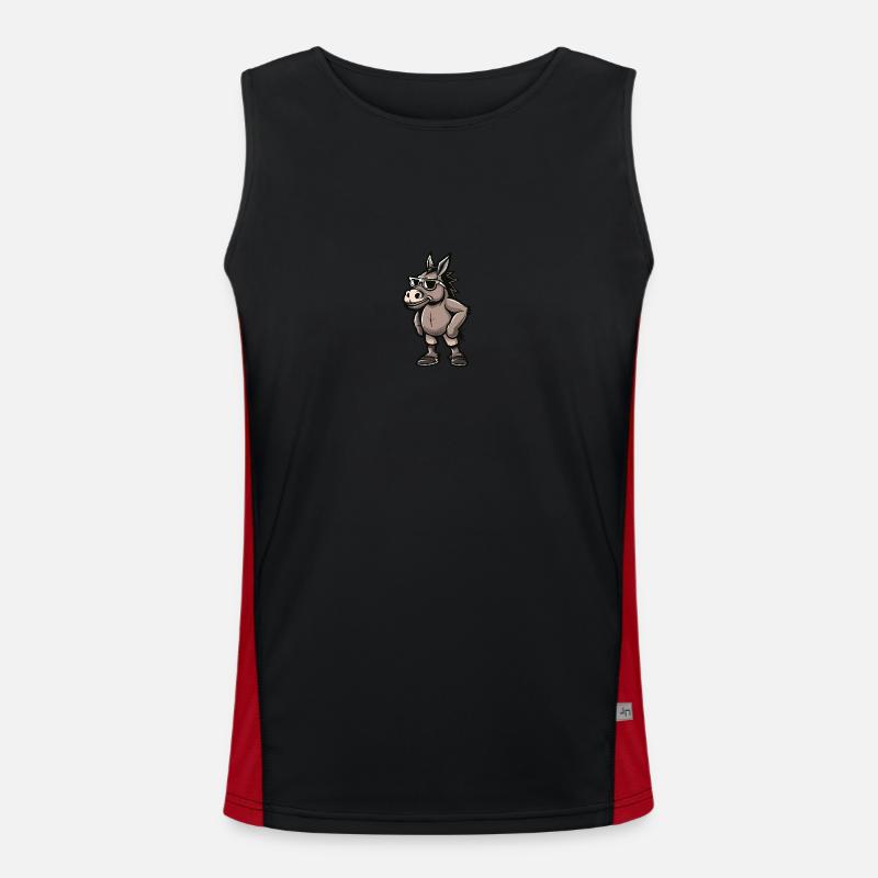 Donkey Cool Comic - Men's Functional Contrast Tank Top  - black/red