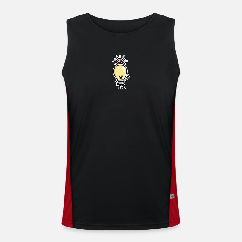 Light Bulb Idea Brains Creative Genius Creativity - Men's Functional Contrast Tank Top  - black/red