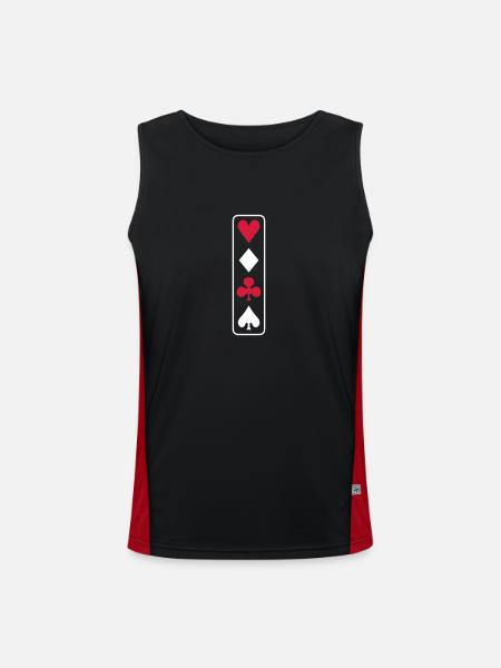 poker vertical - Débardeur respirant contrasté Homme  - noir/rouge