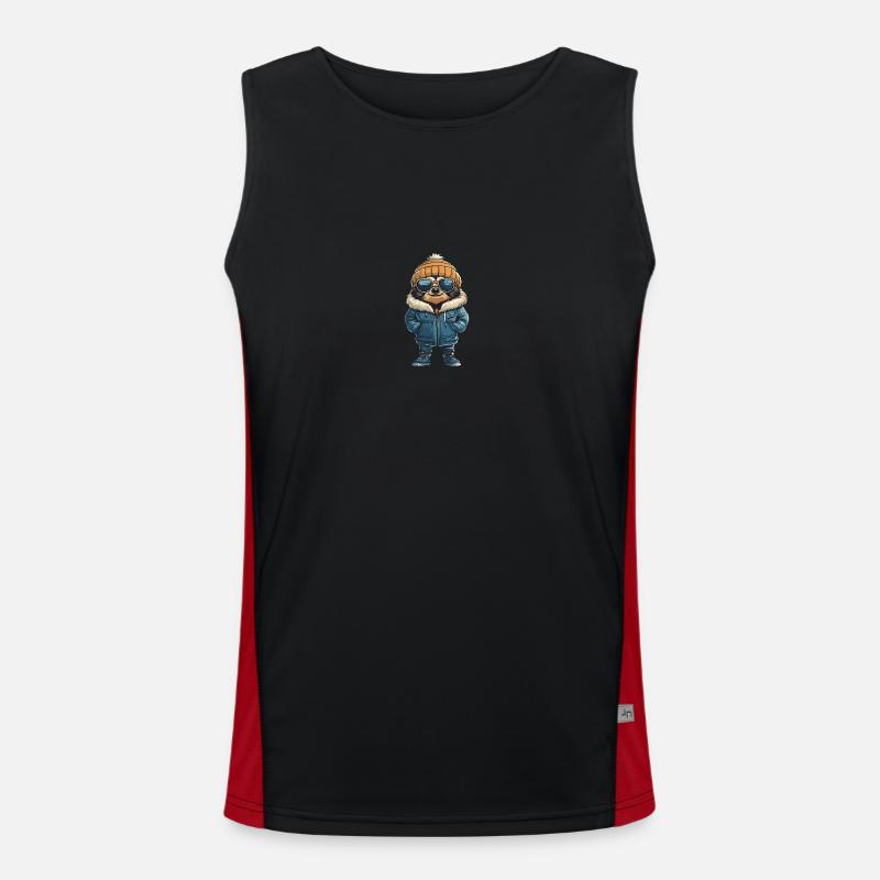 Faultier Winter Comic Funktionelles Kontrast-Tank Top für Männer 