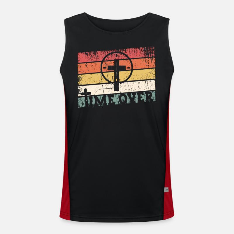 Jesus Christus Kommt Bald - Time Is Over Funktionelles Kontrast-Tank Top für Männer 